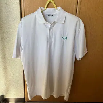 WIND AND SEA 화이트 피케 셔츠