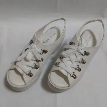 슈가슈가 통굽 샌들 오픈토 화이트 L