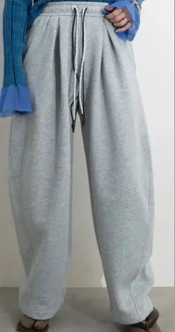 MIDVEIN 속기모 커브 스웨트 팬츠 그레이