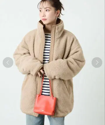 FREAK'S STORE 스탠드 카라 리버서블 보아 블루종