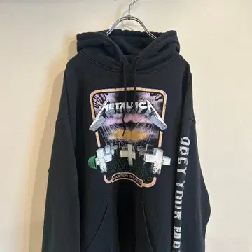 METALLICA 그래픽 후드티 블랙