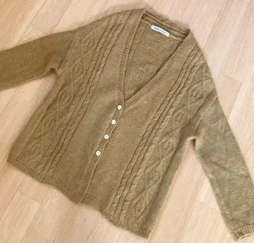 MAISON DE PLAGE 알파카 케이블 짜임 니트 가디건