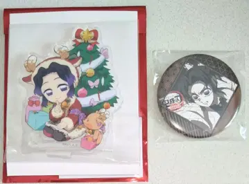 귀멸의 칼날 크리스마스 아크릴 스탠드 즐거운 복권 캔뱃지 시노부