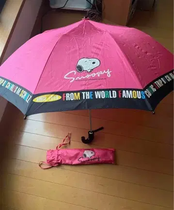 스누피 피넛 접이식 우산 핑크 레트로 빈티지 우산