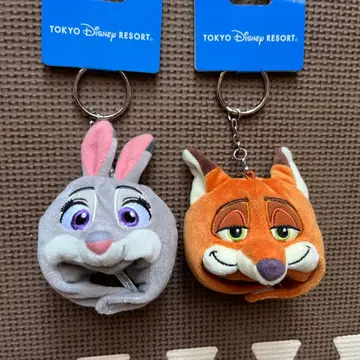 디즈니 주토피아 닉 & 주디 팬캡 키체인 세트