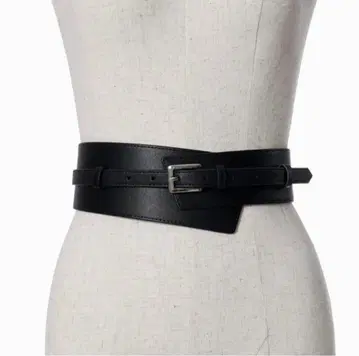 riu R짱 2way fake leather wide belt 화이트