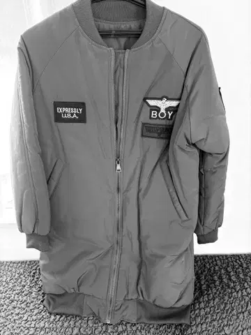 SURFOZONE 그레이 MA-1 플라이트 자켓