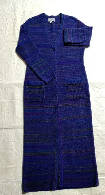 롱 가디건 보라색 계열 스트라이프