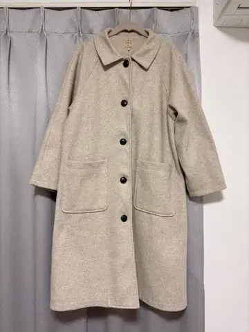 Samansa Mos2 롱 코트 화이트 베이지