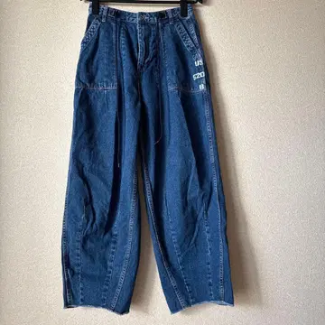 CEPO 와이드 레그 데님 팬츠 블루