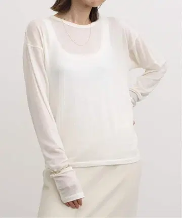 택 포함! 라빠르망 Cashmere Silk Sheer T Shirt