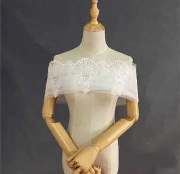 웨딩 결혼식 숄 롤 칼라 레이스
