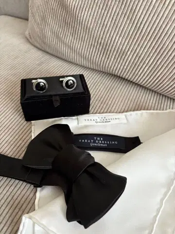 TREATDRESSING 커프스 나비 넥타이 치프 세트