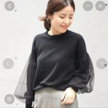 스픽 앤 스팬 spick&span 튤 벌룬 슬리브 니트