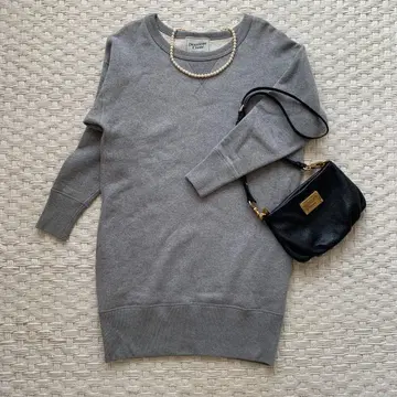 [ 두지엠 클라세 ] 맨투맨 원피스 미니 기장 속기모 코튼 그레이