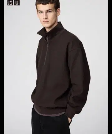 [ UNIQLO ] 브러쉬드 맨투맨 하프 지퍼 셔츠