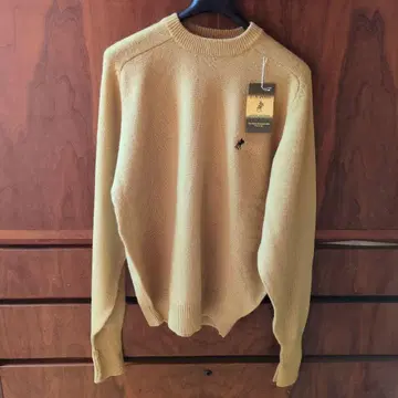 U.S. POLO 머스타드 크루넥 니트