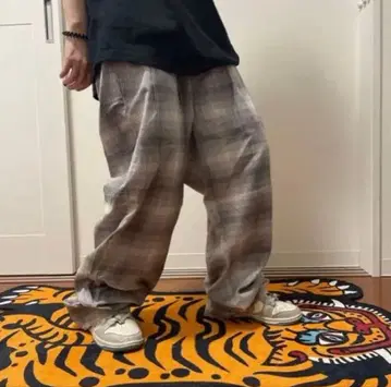 Cootie Productions 체크 무늬 와이드 팬츠 S