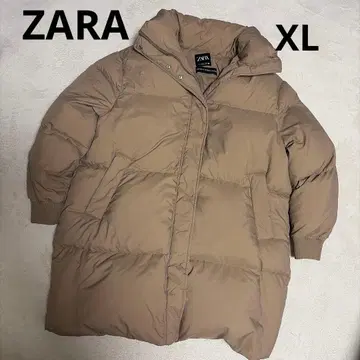[ 빅 사이즈 ] ZARA 베이지 롱 기장 다운 자켓 새상품급 XL