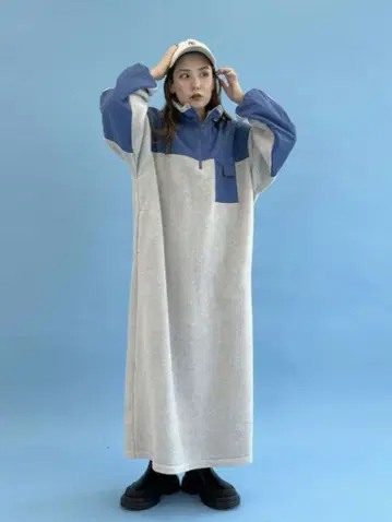 인기 니코앤드 워셔블 플리스 밀리터리 맥시 원피스 M