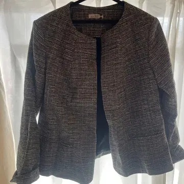 테일러드 자켓 L 블랙/화이트 트위드 eur3