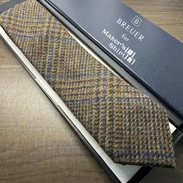 극레어 가마쿠라 셔츠 BREUER 별주 트위드 원단 울 넥타이