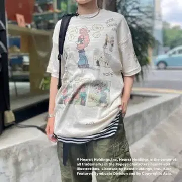 BEAMS BOY / 뽀빠이 프린트 숏 슬리브