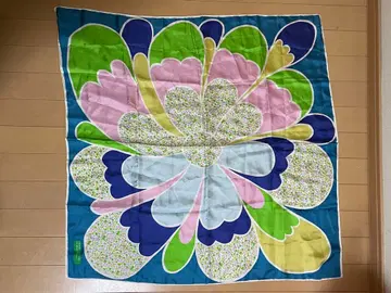 BENETTON 베네통 스카프 레트로 실크 꽃무늬 구제 의류