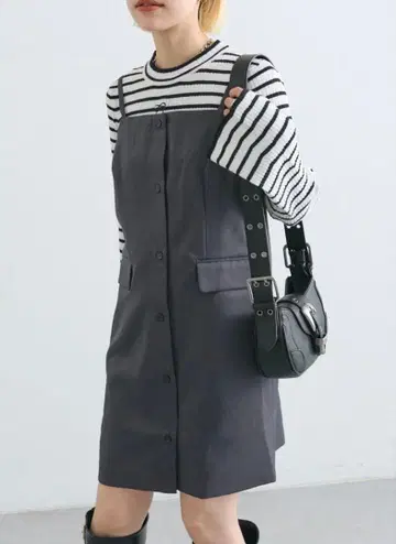 [ 미사용 새상품 ] w closet 앞 버튼 미니 원피스