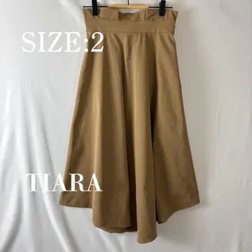 [ 새상품급 ] 티아라 하이웨스트 플레어 스커트 M 베이지 고급 깔끔한