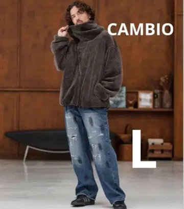 CAMBIO Distressed Relax Straight 데님 팬츠