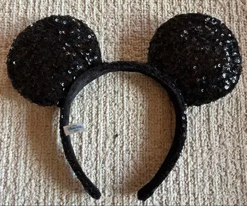 미키마우스 머리띠 스팽글(블랙)