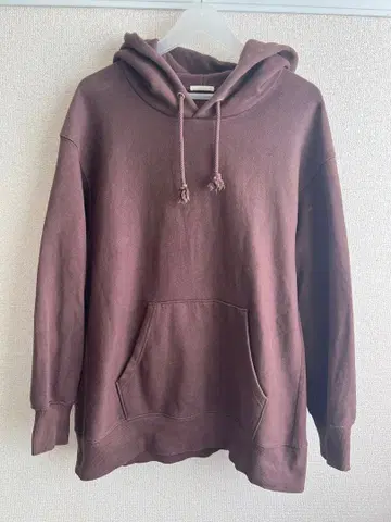 브라운 후드 부착 후드티 XL