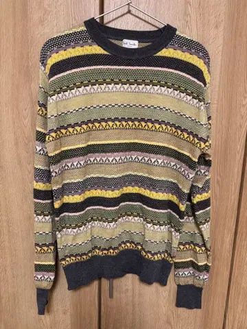 미사용 새상품 택 없음 폴스미스 남성용 니트 스웨터 올 패턴 L