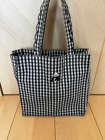 elu 깅엄 체크 토트백 스몰