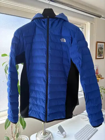 The North Face 다운 자켓 파랑 후드 부착