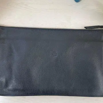 일비종떼 블랙 가죽 클러치백 칸막이 포함