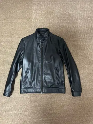 MICHEL KLEIN HOMME 램 가죽 블루종