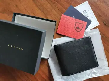 [ 미사용 새상품 ] GLEVIO 블랙 접이식 지갑 일본제 가죽