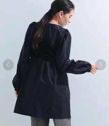 Ray BEAMS 블랙 미니 원피스 긴팔