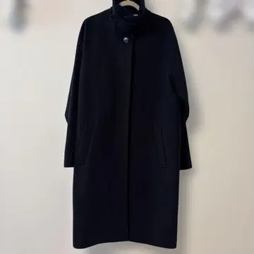 유나이티드 애로우즈 스텐 칼라 롱 코트 네이비