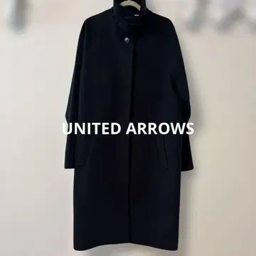 유나이티드 애로우즈 스텐 칼라 롱 코트 네이비