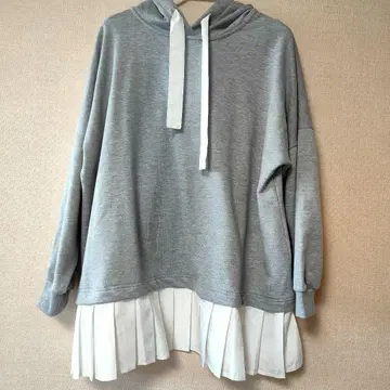 새상품 누아르 오샤레 워커 긴팔 후드티 플리츠 얇은 소재 F