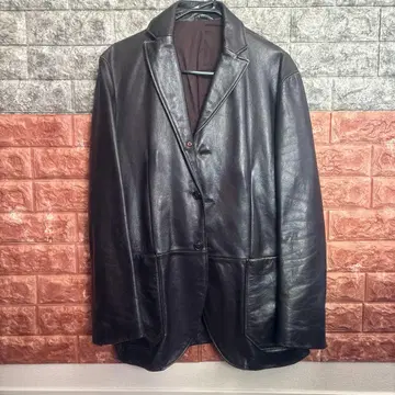 SHiPS 브라운 가죽 자켓 버튼 포함 소가죽