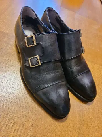 santoni 더블 몽크 스트랩 비즈니스 슈즈 산토니