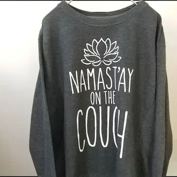 anvil NAMAST'AY 프린트 맨투맨 그레이 2XL 구제 의류