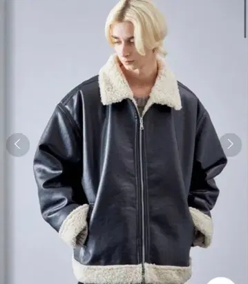 LOOSE PU 가죽 오버 B3 자켓 M 사이즈