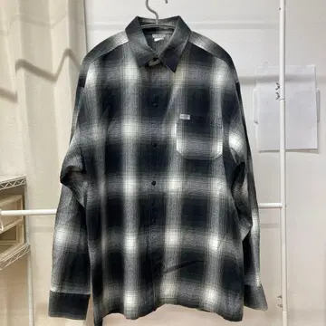 [ USA ] 플란넬 셔츠 블랙/화이트 섀도우 체크 무늬 Caltop