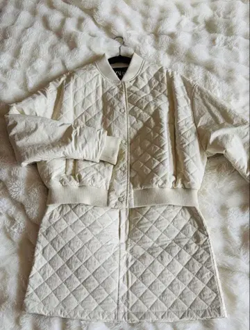 ZARA 셋업 퀼팅 블루종 스커트