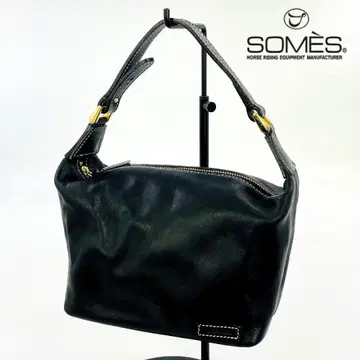 SOMES 가죽 핸드백 블랙 천연 가죽 미니백 마구 제조사